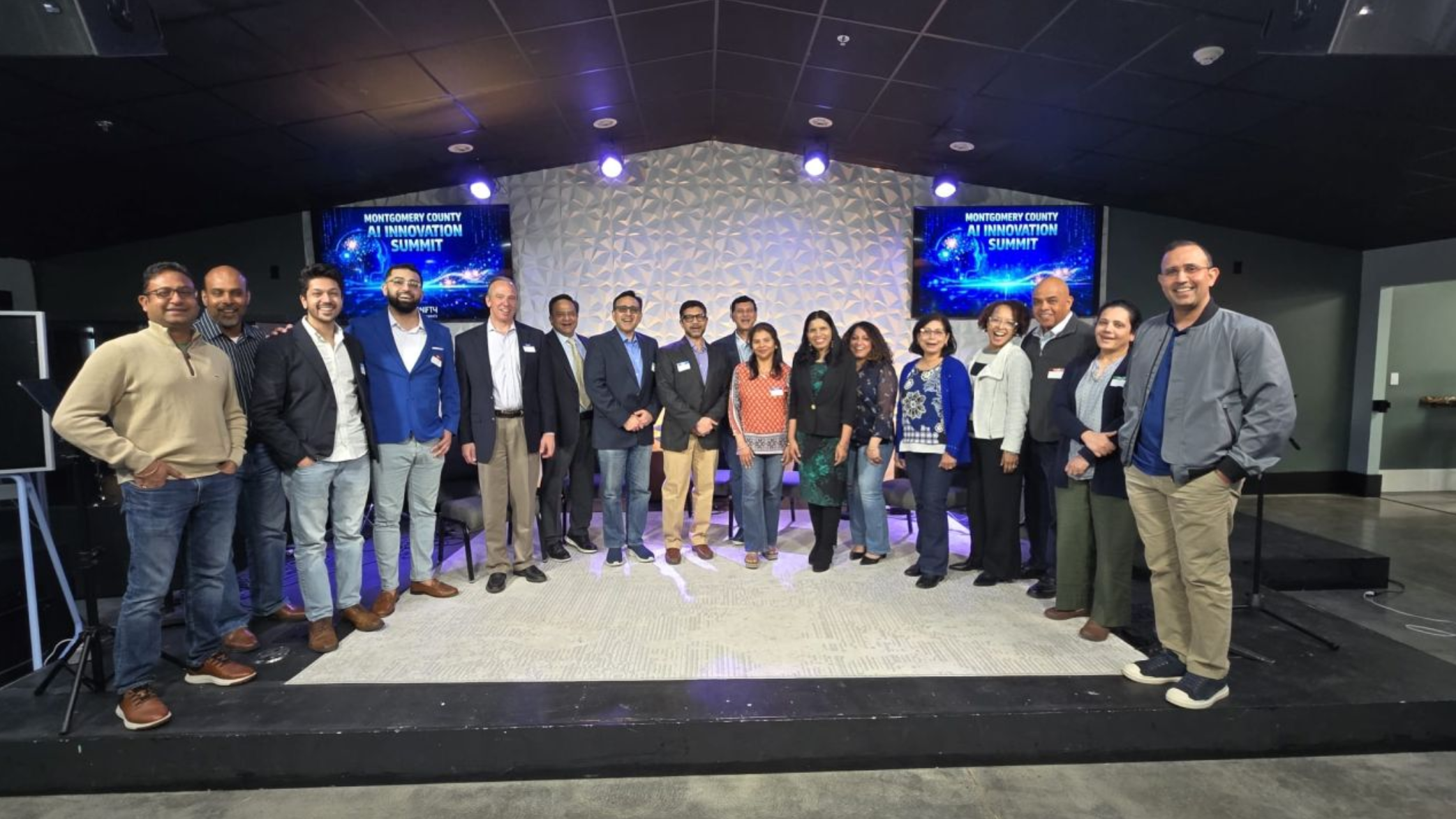 Speakers and community leaders at the Montgomery County AI Innovation Summit